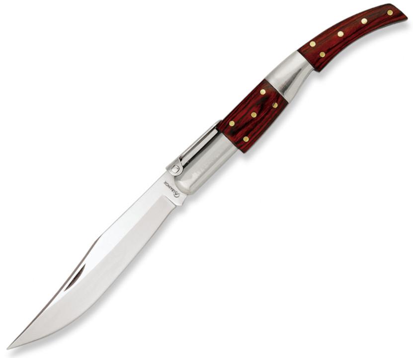 Navaja arabe con carraca nº 0, mango de madera de estamina roja y...