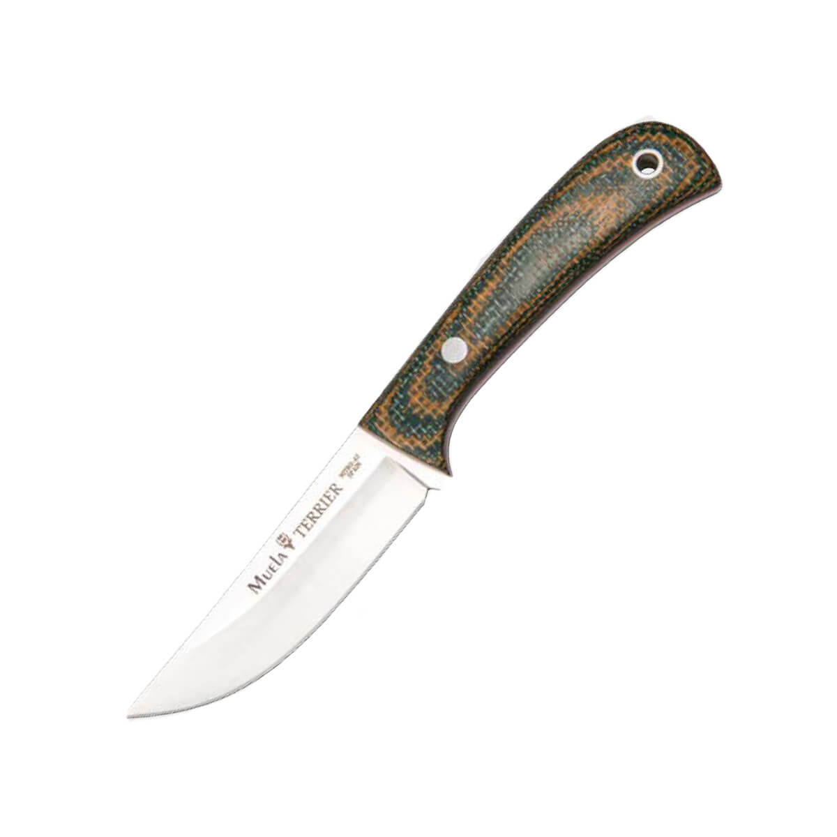 Cuchillo Muela Terrier con cachas de micarta verde
