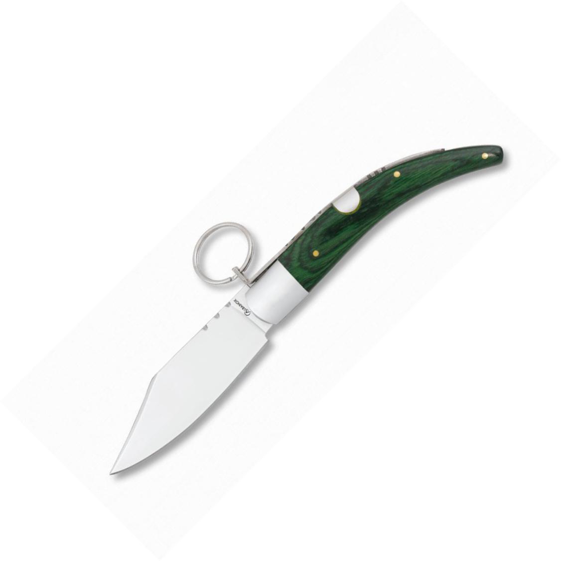 Couteau pliant classique avec une lame large et un anneau de verr...