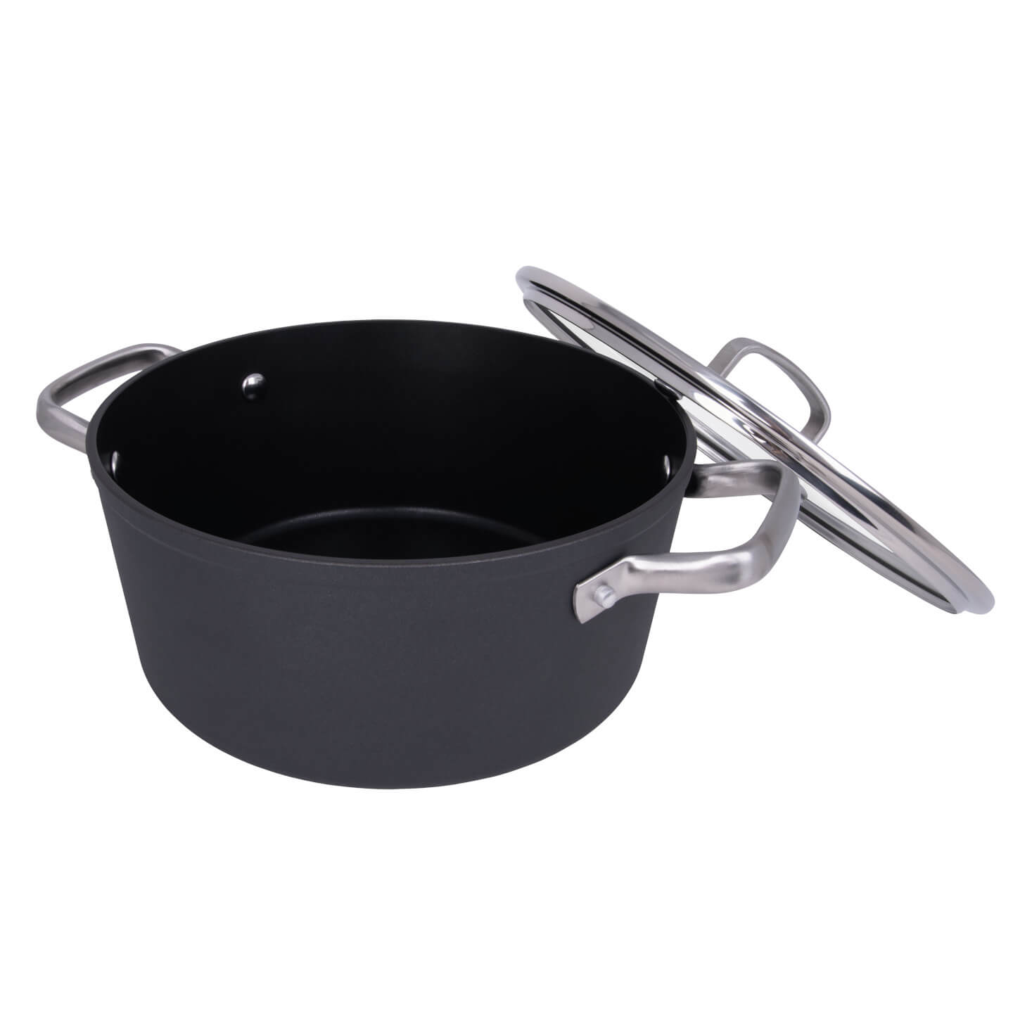 Cacerola antiadherente Samoa 20 cm negra con tapa