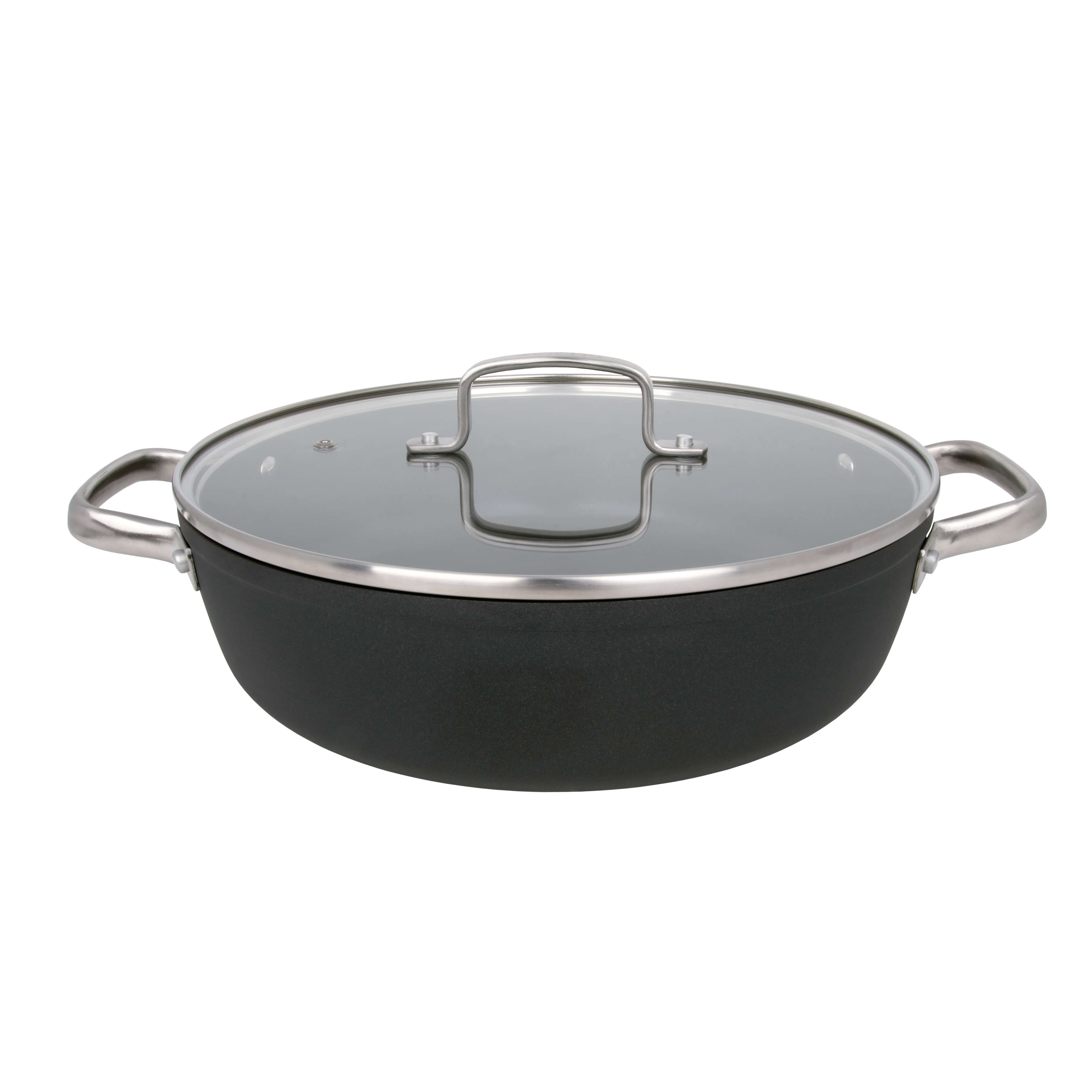 Cacerola antiadherente Samoa 28 cm negra con tapa