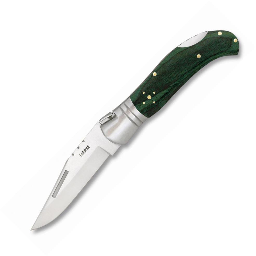 Navaja Albainox LAGUIOLE-CAZA con mango de stamina verde, bloqueo...