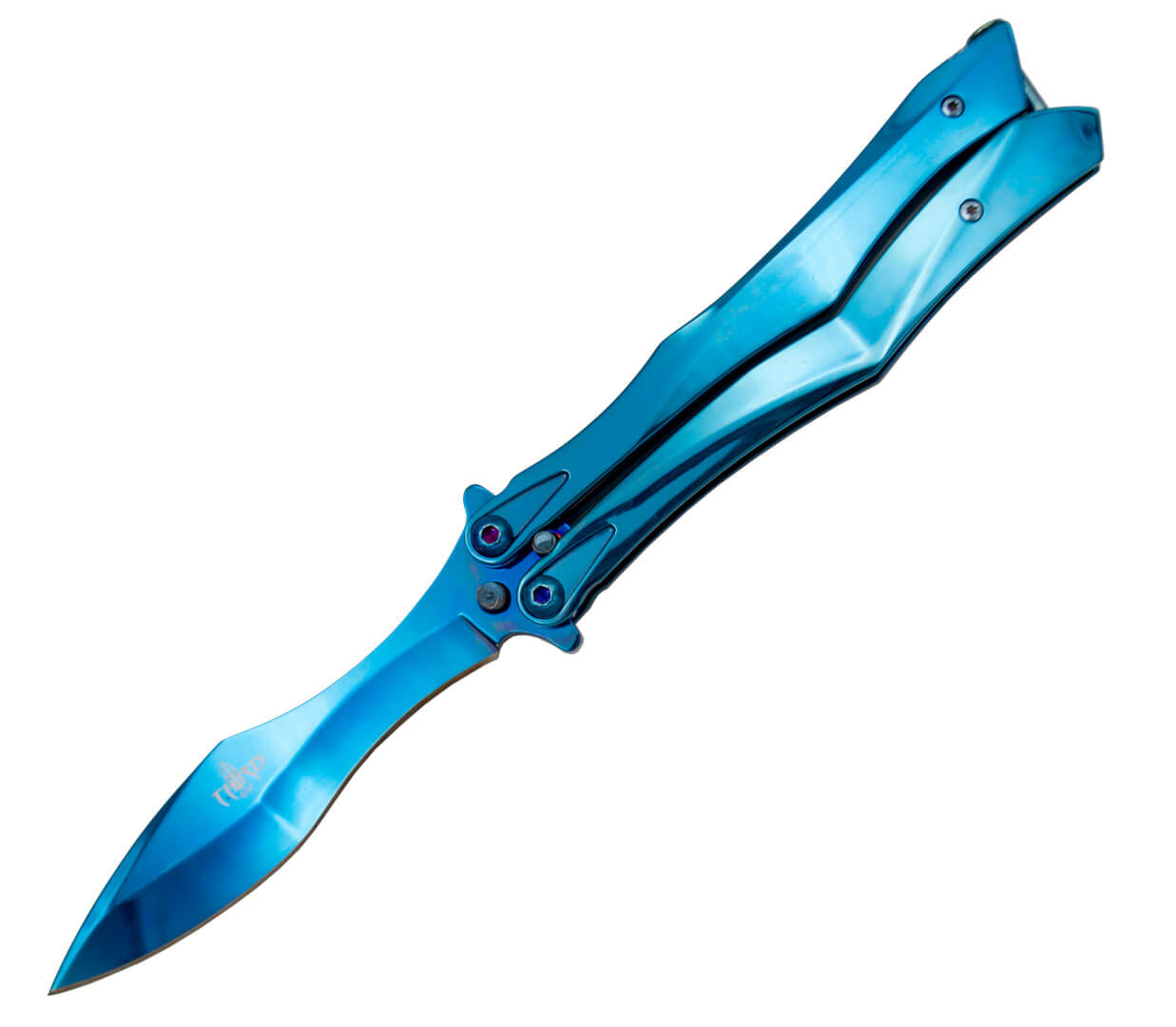 Navaja mariposa azul con hoja de 10,5 cm