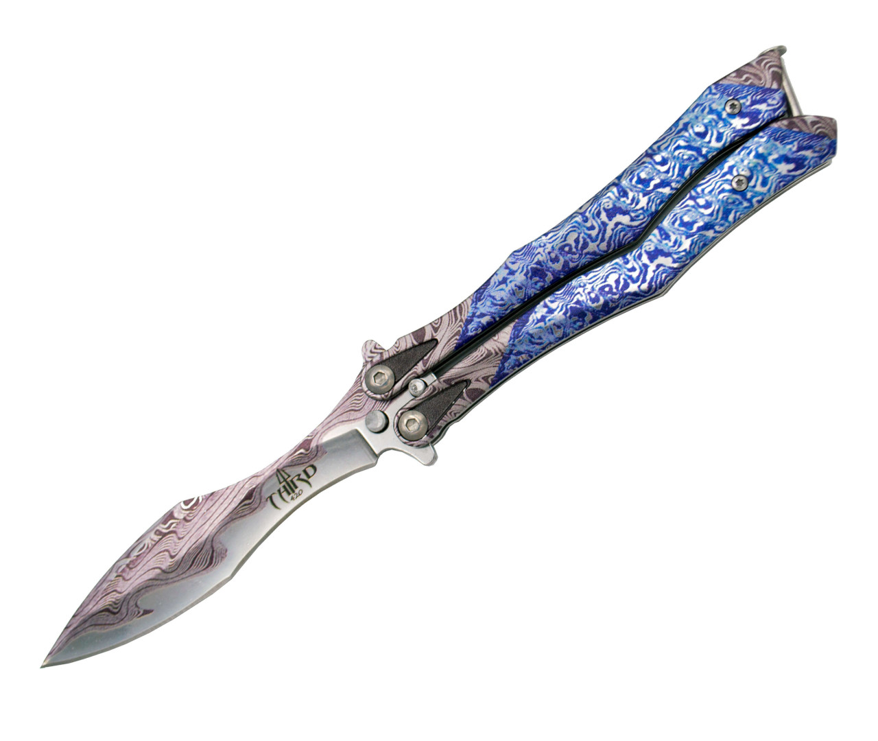 Navaja mariposa imitación damasco