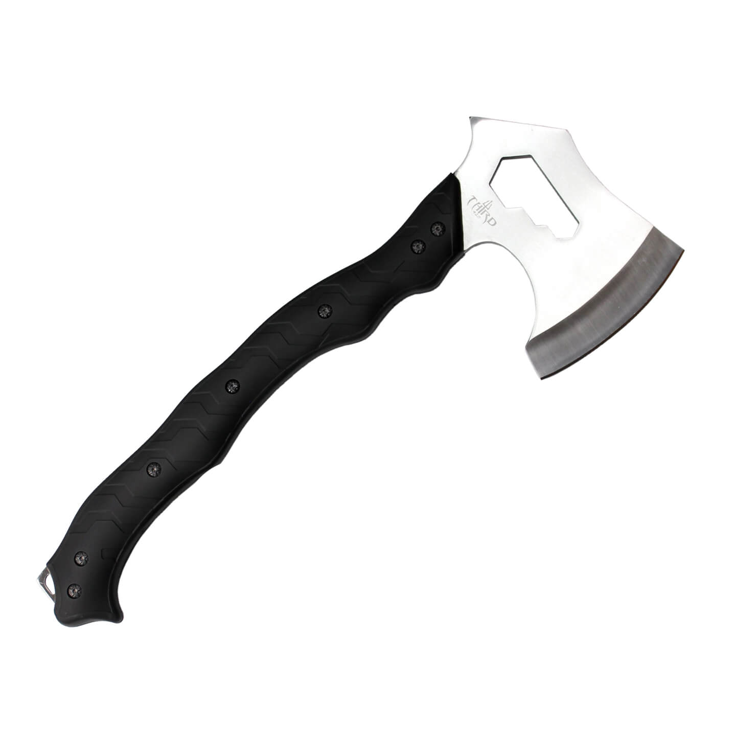 Hacha táctica con mango de ABS negro y hoja satinada S4100-1