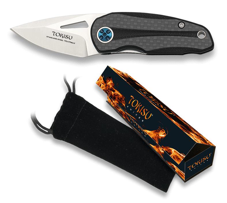 Navaja Táctica TOKISU, hoja de 5.00 cm y mango de G10 fibra de Ca...