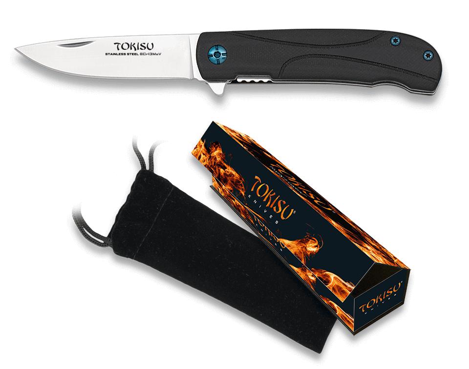 Navaja TOKISU, con hoja de 7.00 cm y mango de G10 Negro
