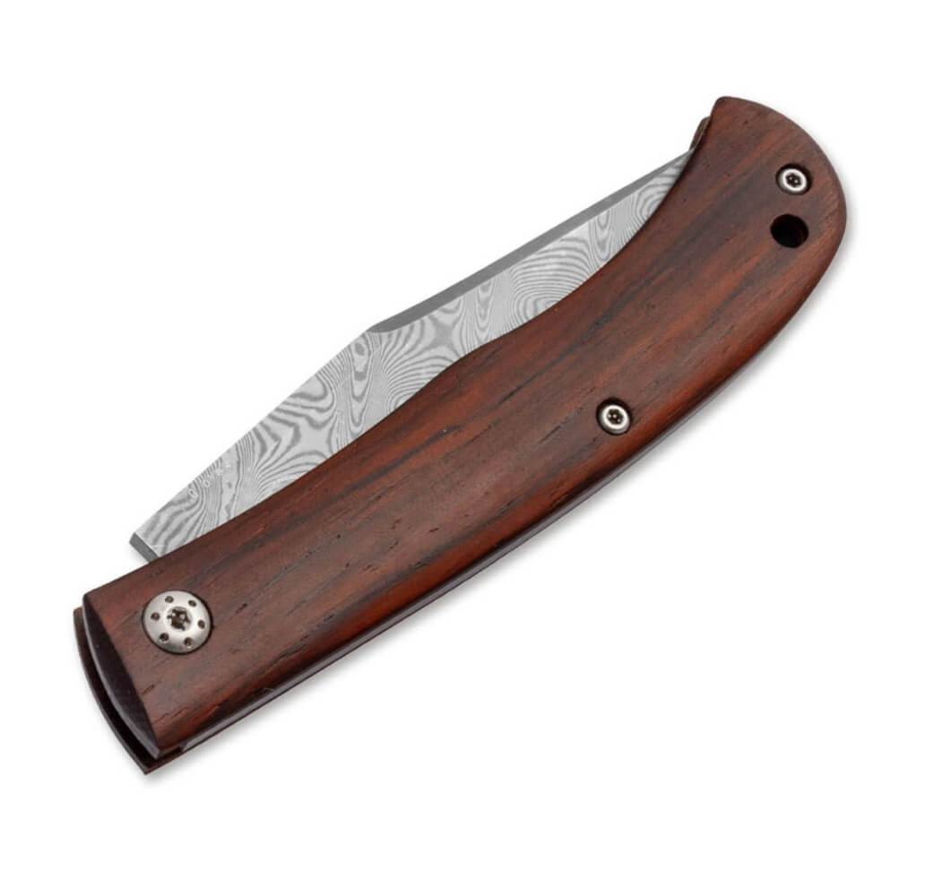 Navaja Boker Plus Slack Damast con hoja de acero damasco y mango de cocobolo