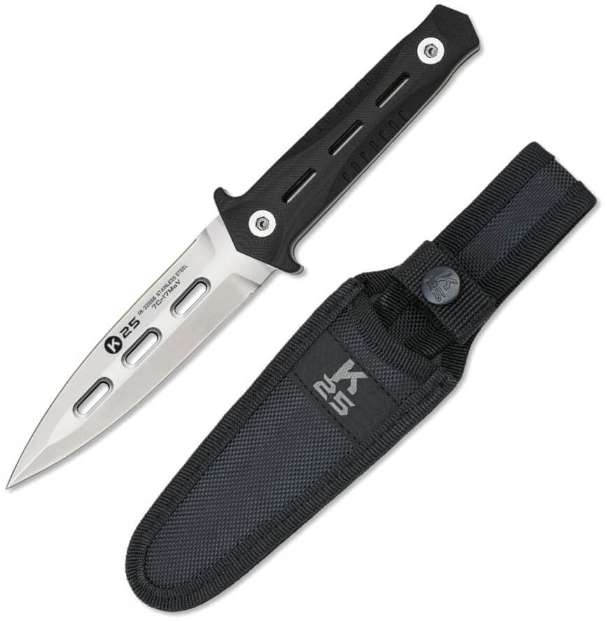 Cuchillo botero K25 con hoja de 12,50 cm y mango G10 negro