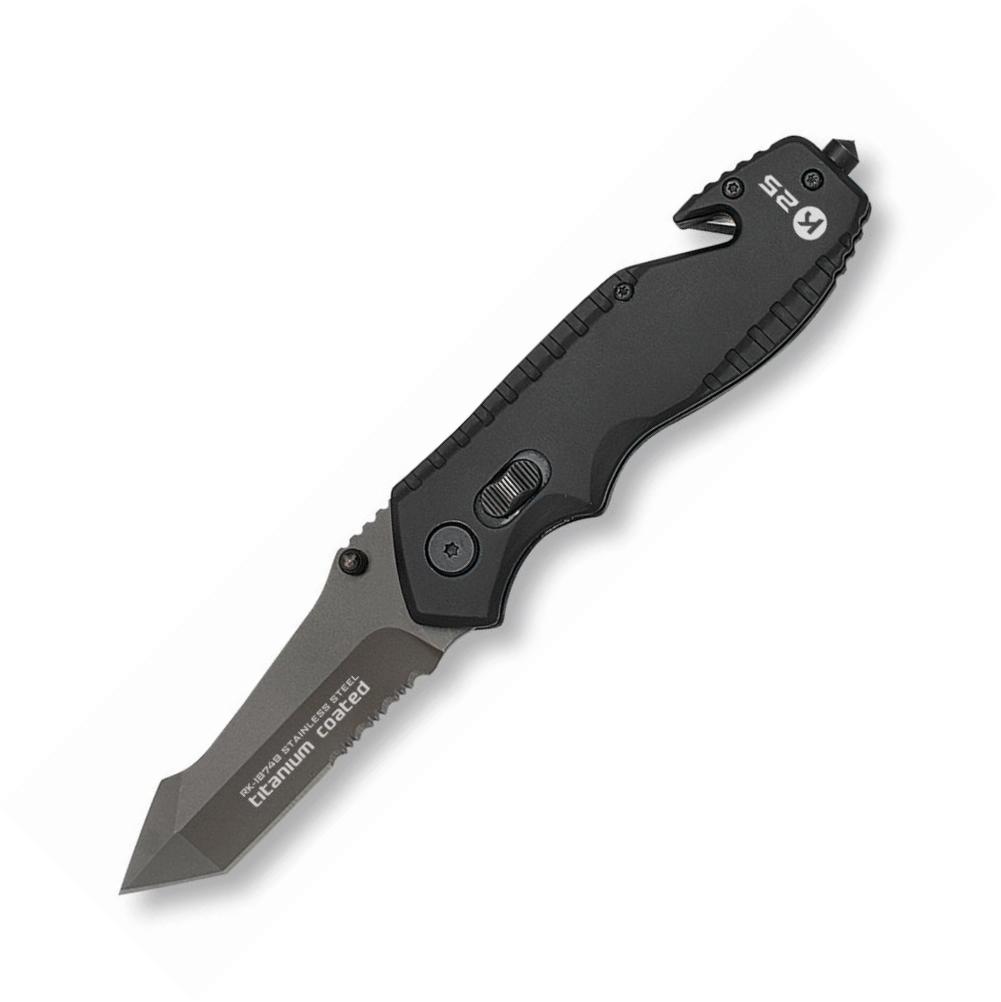 Navaja táctica K25 con rompe cristales de tungsteno y hoja de 7,5...