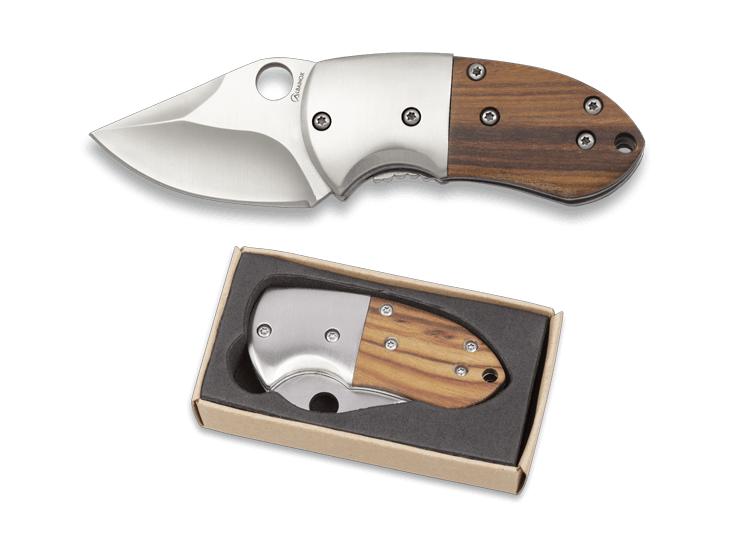 Navaja mini de Albainox presentada en caja con mango de madera co...