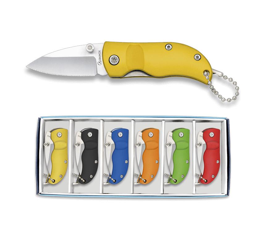 Coffret de six couteaux de poche Albainox avec manche en aluminiu...