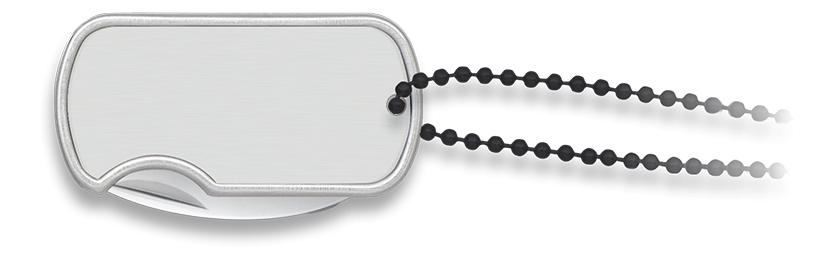 Canif Albainox Dog Tag, chaîne et lame de 4 cm