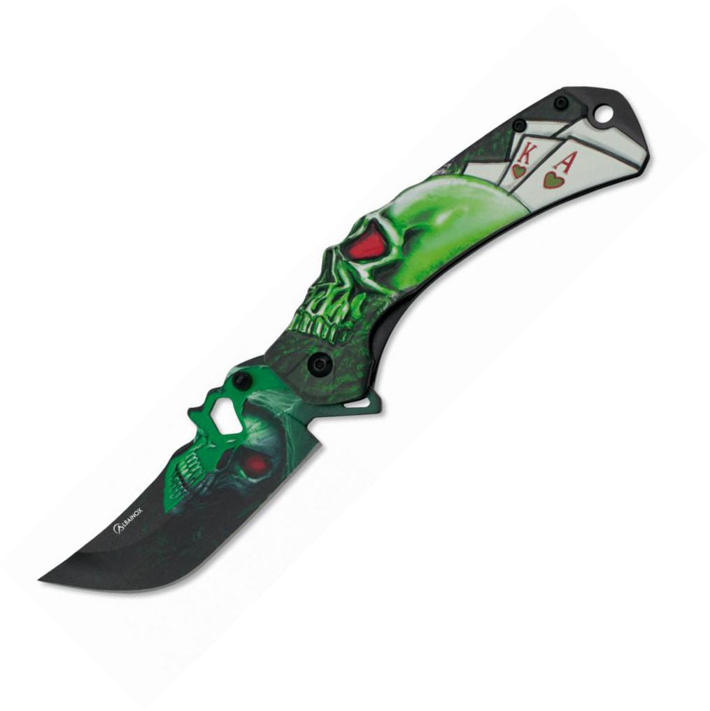 Couteau Albainox ACTV SKULL avec lame de 9,2 cm