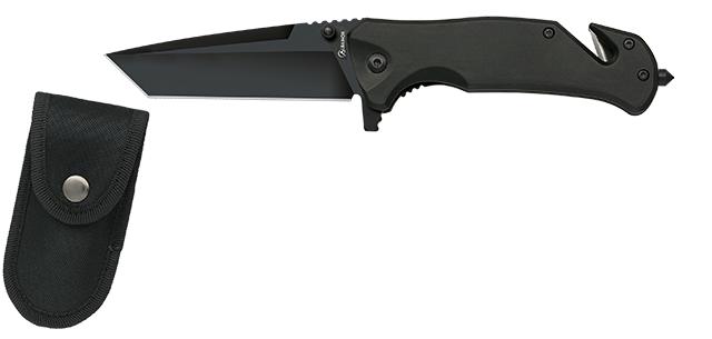 Coltello tascabile di sicurezza Albainox nero Tanto con fodero in...