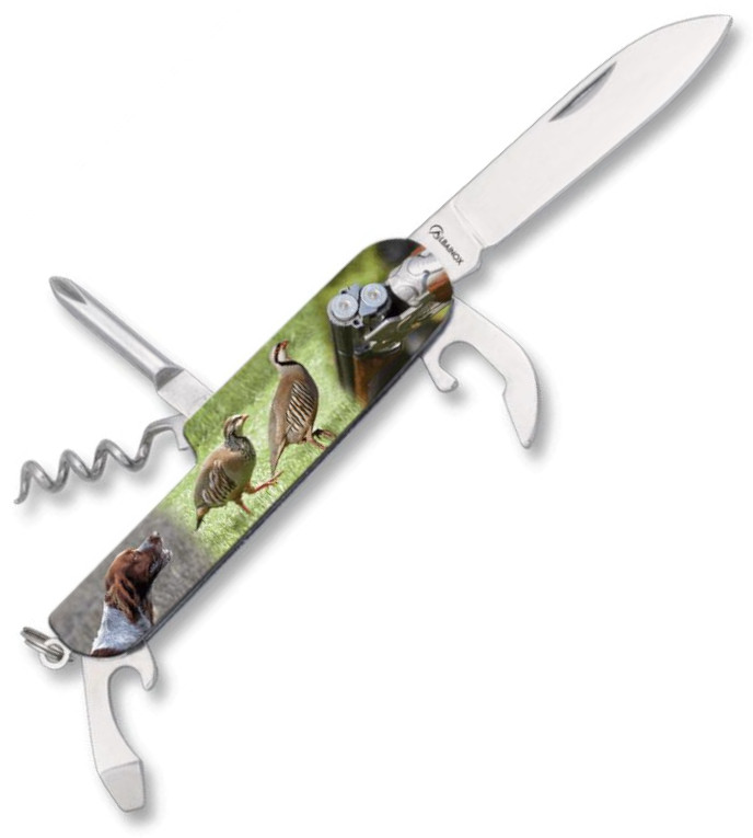 Navaja suiza de seis usos con impresión 3D de perdiz