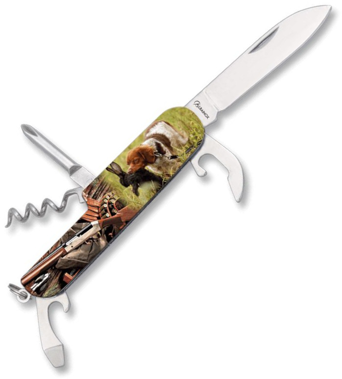 Navaja suiza Albainox de seis usos con impresión de caza 3D