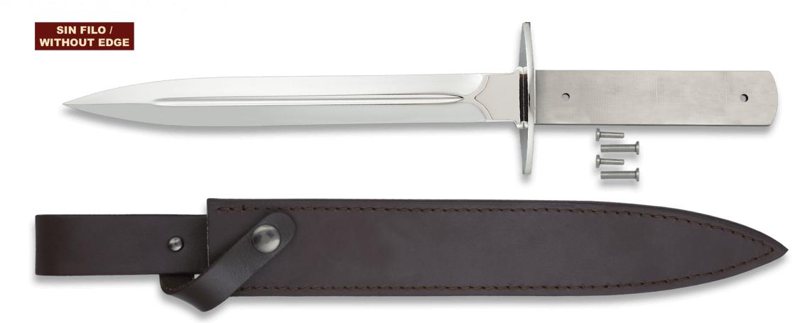 Daga sin filo de Albainox con funda de piel y lontitud total de 4...