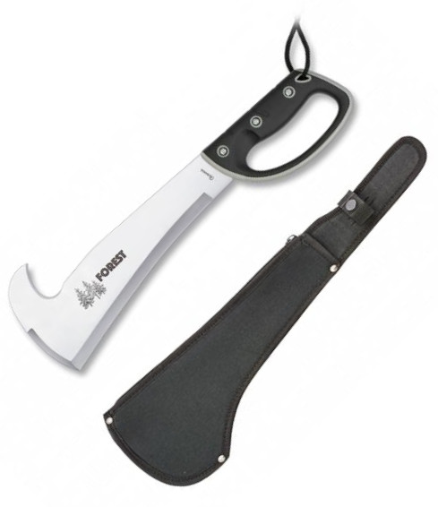 Machete Forest con hoja plana con skinner y mango de ABS y goma