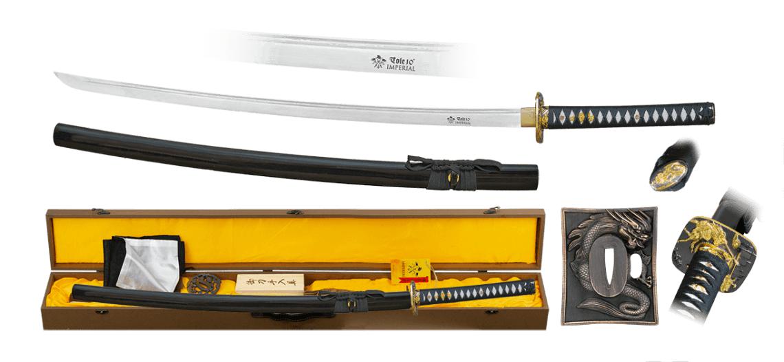 Katana damas Tole10 avec manche cordé et lame de 72 cm