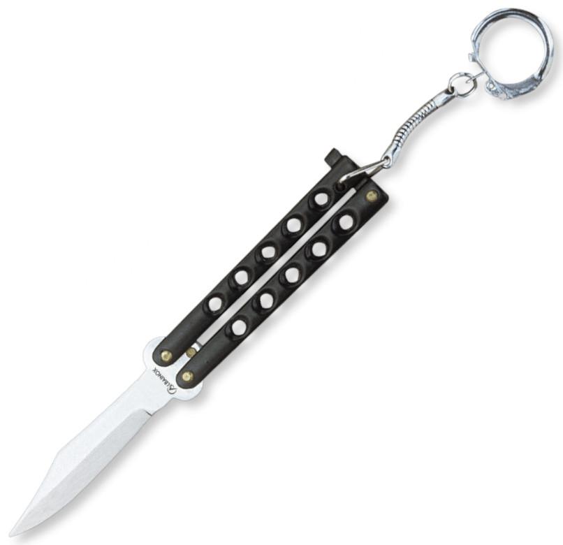 Navaja llavero abanico con bloqueo en el pomo, mango de zamak neg...