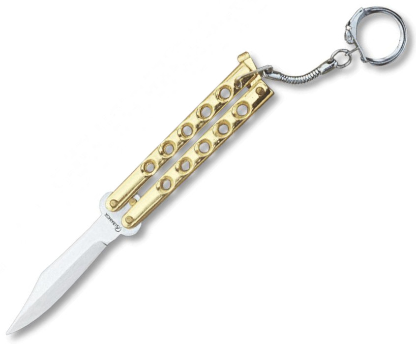 Navaja Albainox abanico llavero con mango de zamak dorado y hoja ...