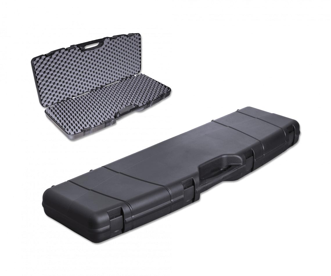 Maletin para armas de fibra, color negro y dimensiones de 132x35x...