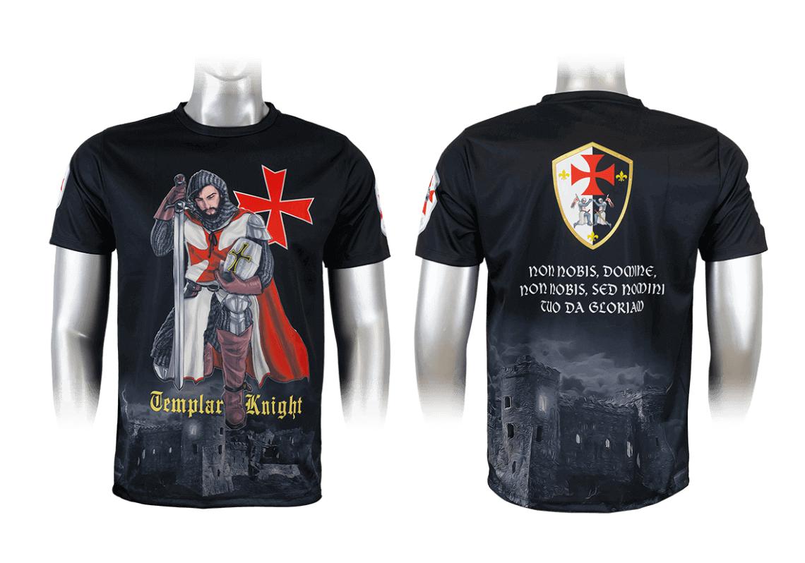 Camiseta de sublimación de los Templarios de color negro