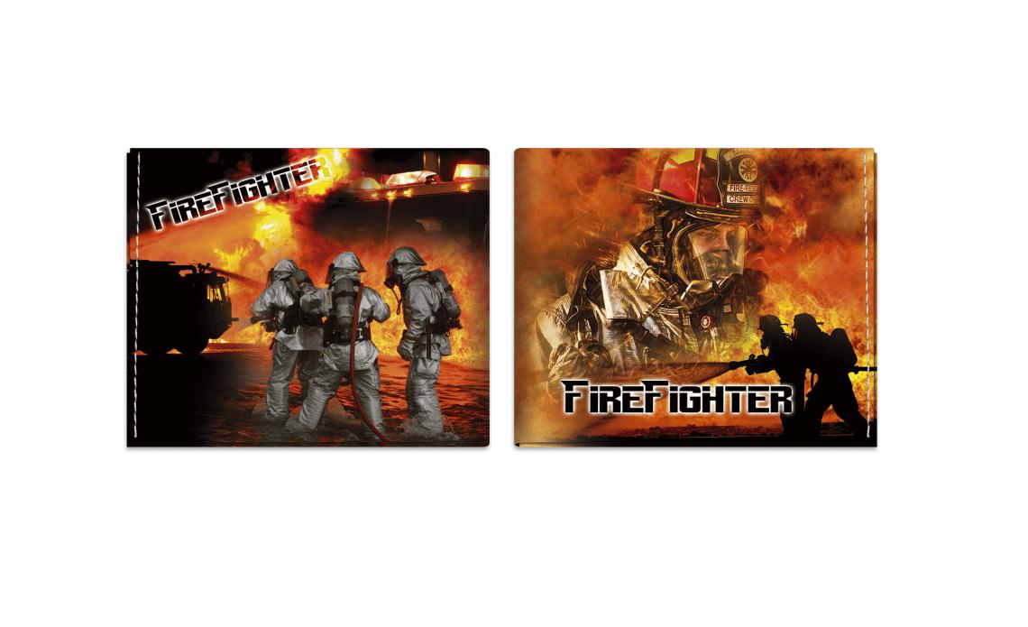 Brieftasche aus Kunstleder mit Feuerwehraufdruck