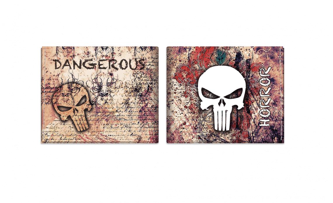 Billetera con impresión de Calavera Horror