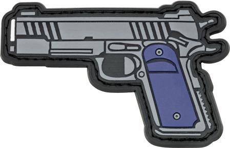 Parche con velcro de pistola con mango azul