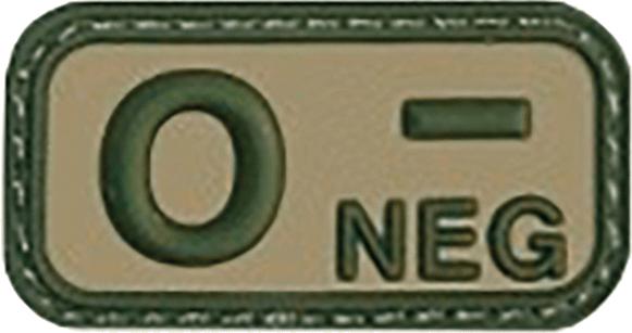 Parche del grupo sanguíneo 0 negativo