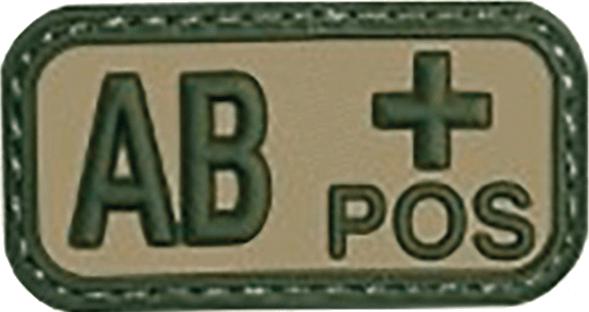 Parche táctico de goma con velcro sanguineo AB+