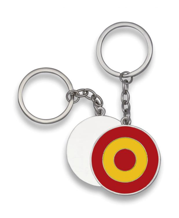 Llavero de diana con los colores de España de 4 cm de diámetro