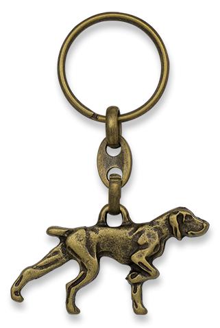 Llavero de podenco de caza con dimensiones de 2,5 x 4,9 cm