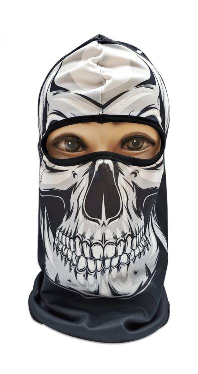 Gorro tipo pasamontañas de calavera de color blanco