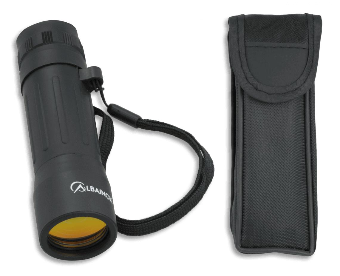 Monocular negro con lentes de rubí de 10 x 25 cm