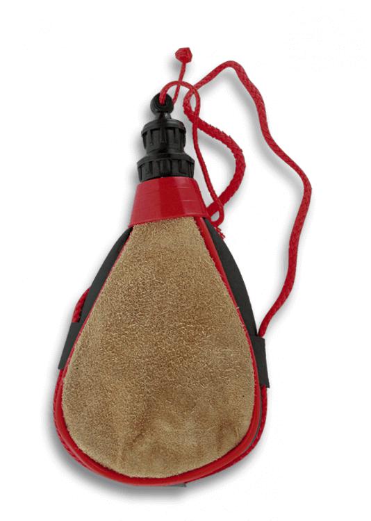 Bota para vino recto hecha de serraje marrón con 2 litros de capa...