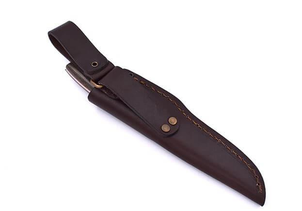 Bushcraft Brisa Trapper 95 Scandi-Messer mit grünem Micarta-Griff und Trapperscheide