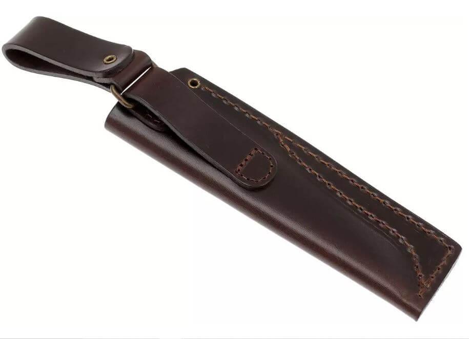 Bushcraft Brisa Trapper 95 Scandi-Messer mit grünem Micarta-Griff und Bushcraft-Scheide