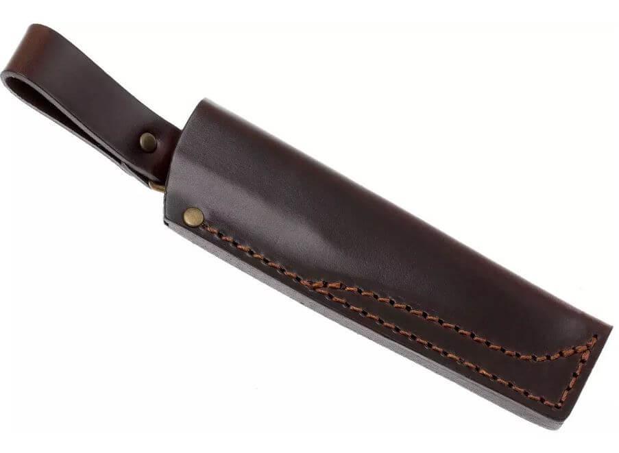 Bushcraft Brisa Trapper 95 Flachmesser mit grünem Micarta-Griff und Bushcraft-Scheide