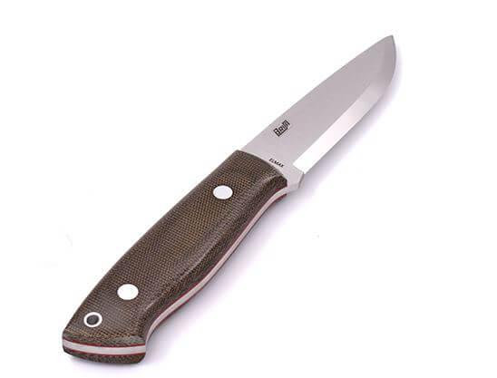 Bushcraft Brisa Trapper 95 Scandi-Messer mit grünem Micarta-Griff...