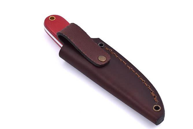 Cuchillo de cuello Brisa Necker 70 micarta roja