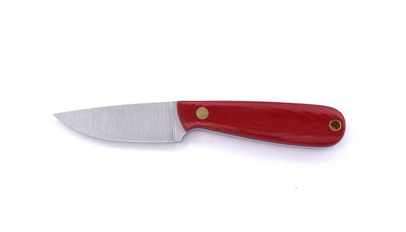 Neck Knife Brisa Necker 70 rotes Micarta mit Kydexscheide