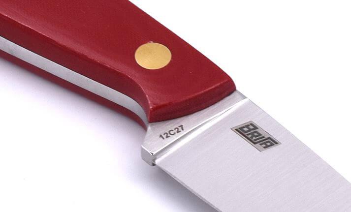 Neck Knife Brisa Necker 70 rotes Micarta mit Kydexscheide