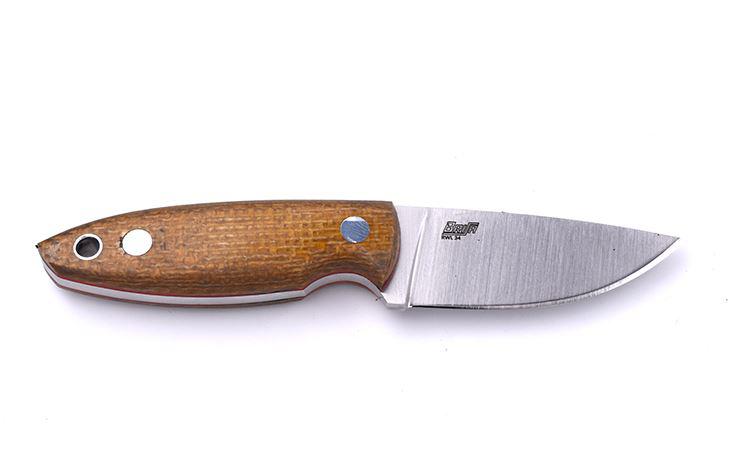 Brisa Scara 60 Messer mit RWL34-Stahl und Senf-Micarta