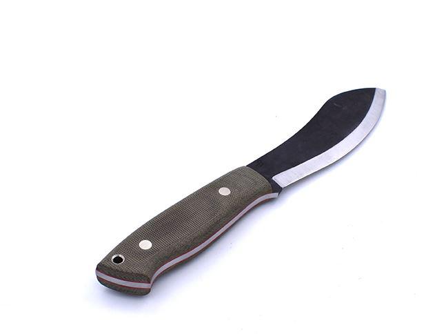 Jagdmesser Brisa Nessmuk 125 grünes Micarta und Lederscheide