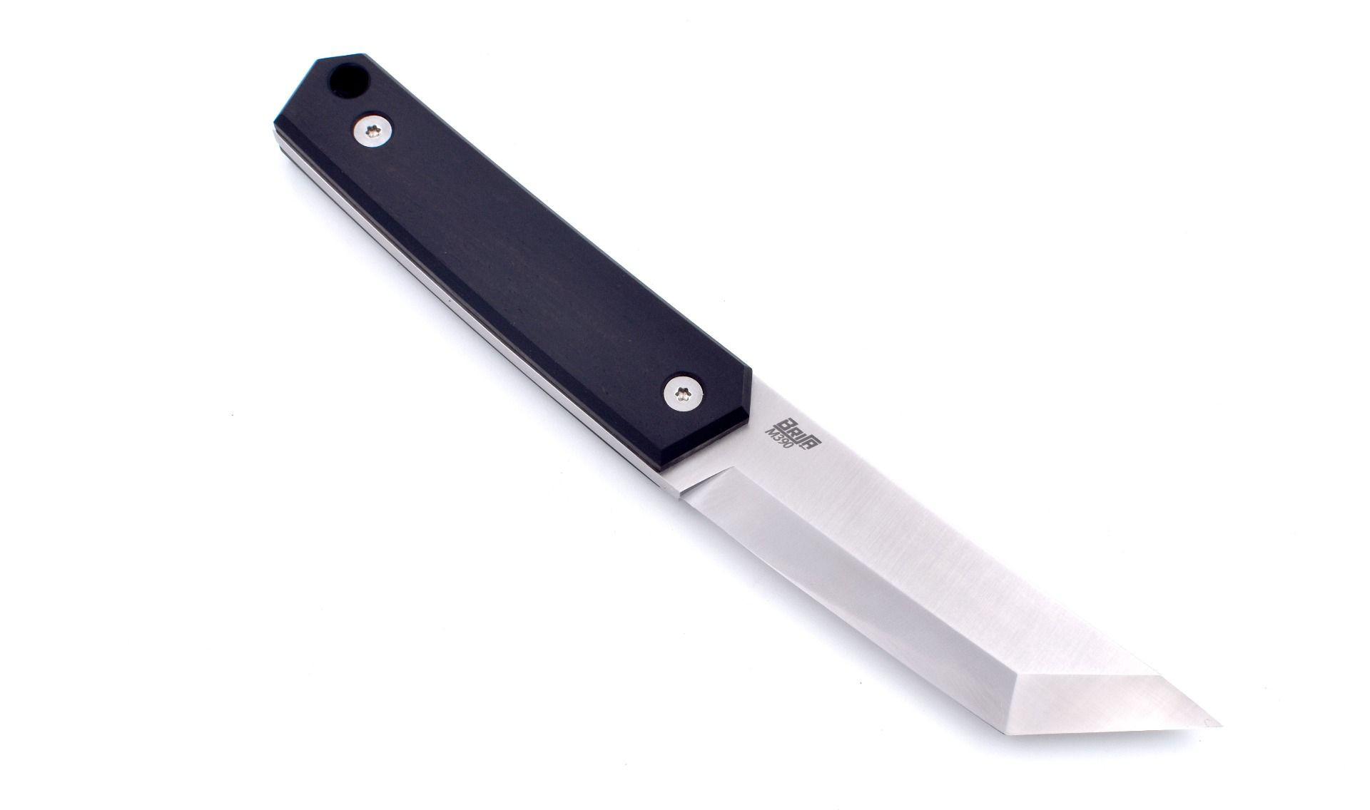 Cuchillo Brisa Kwaiken 90 M390 Ébano con funda de color cognac