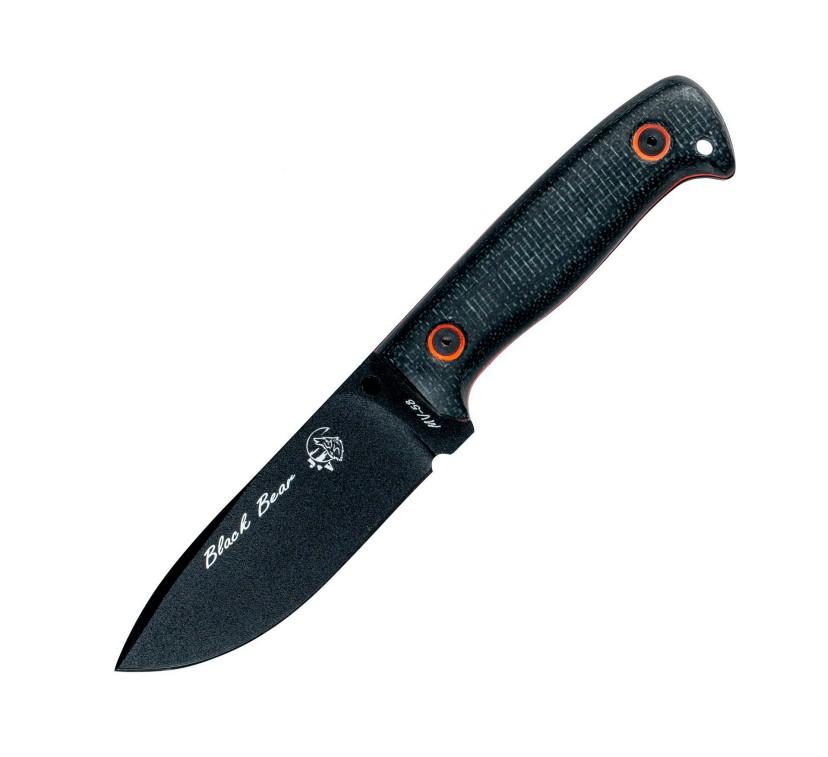 JV Black Bear mit schwarzen Micarta-Schuppen und schwarzer Klinge