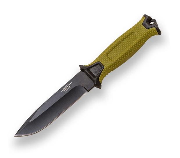 Cuchillo militar JKR de goma verde y hoja negra